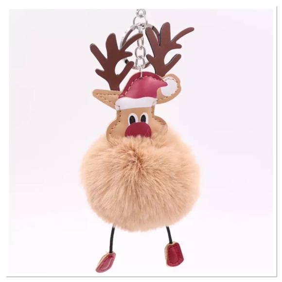 Accessories - Reindeer Pom Pom Keychain/Purse Charm